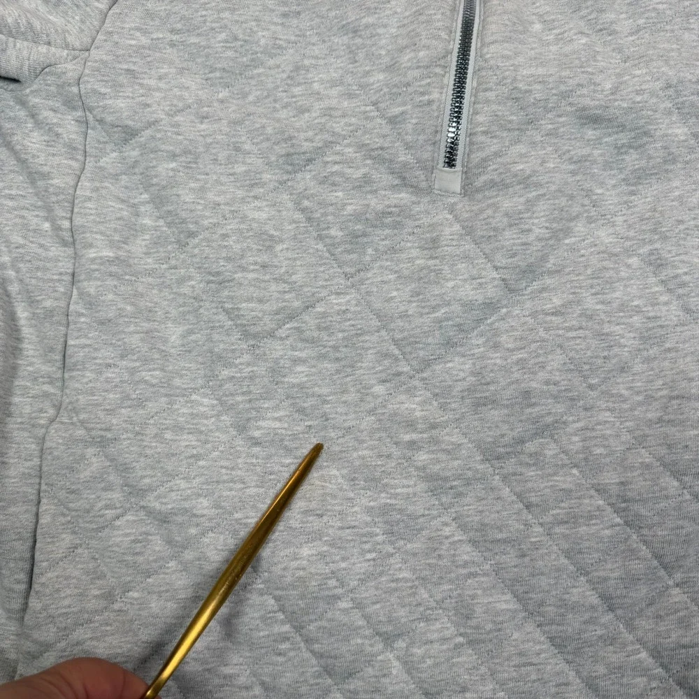 Lululemon Hill and Valley Mock Neck‎ Quilted Half Zip Pullover Grey Size 4 Warm